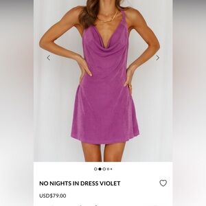 Purple Cowl Neck Dress